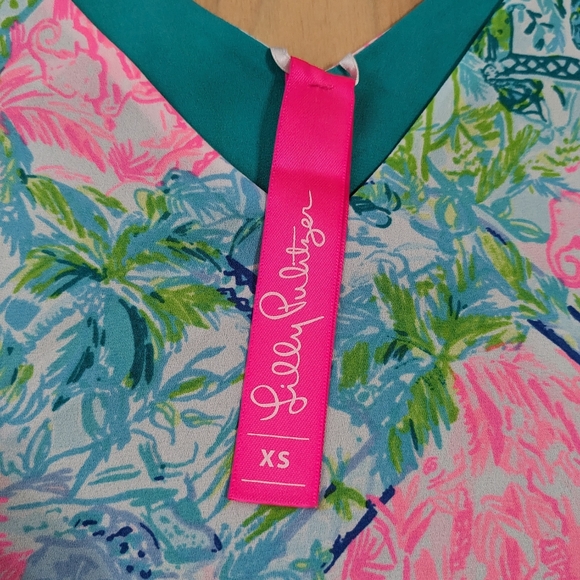 EUC! Lilly Pulitzer Lileeze Florin Reversible V Neck Top Bohemian Queen Size XS - Picture 4 of 12